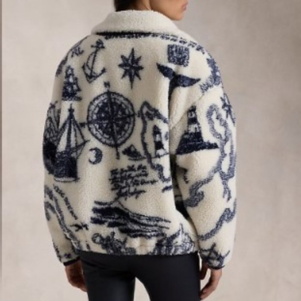 NWOT High-Pile Fleece Graphic Zip Jacket - Picture 6 of 14